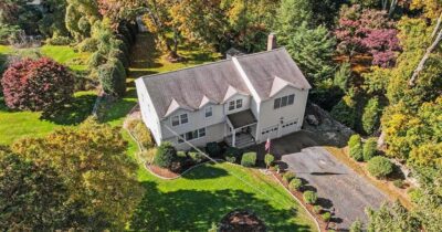 aerial view of house for sale in Fairfield County, CT