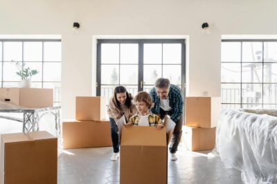 family moving into their new house