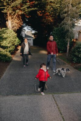 family on a walk