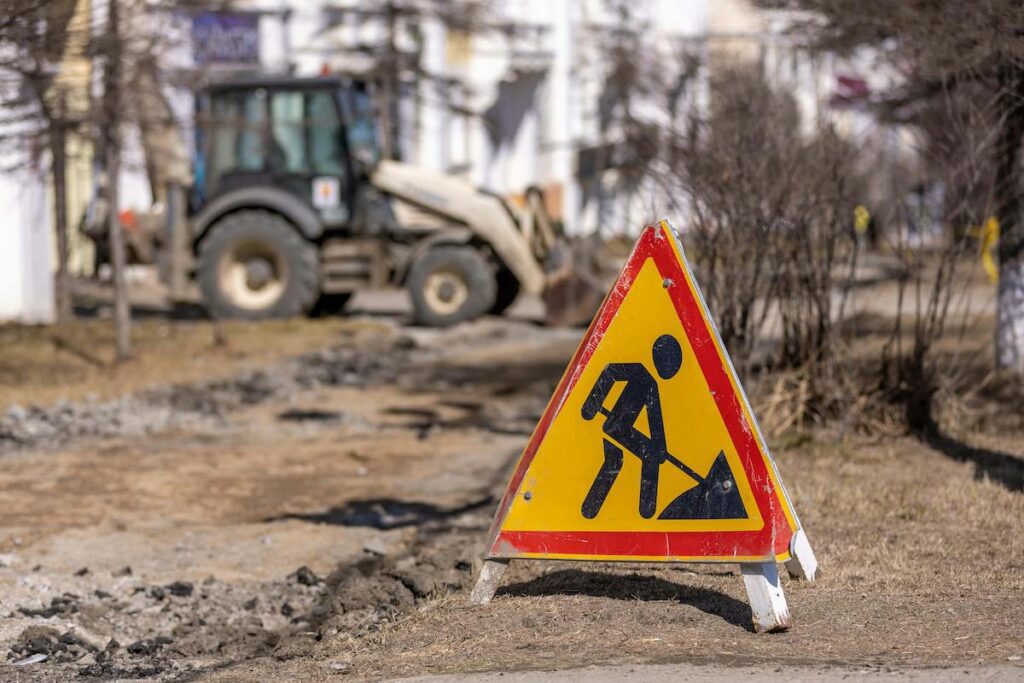 construction site for underground oil tank removal